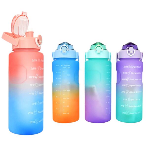 Botella de agua motivacional 2,000ML Xiaowanzi