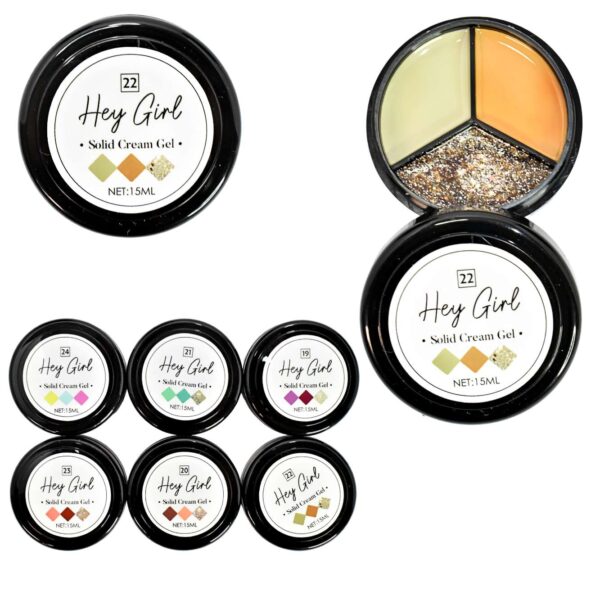 Esmalte gel sólido tipo crema UV/LED tapa blanca Hey Girl