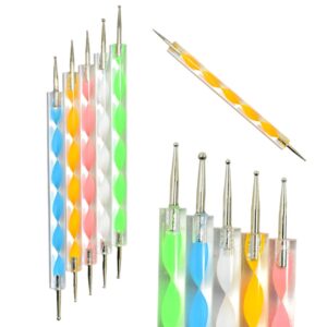 Set de 5 punteros dobles espiral para decoración de uñas