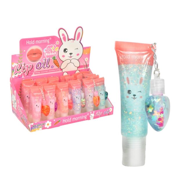 Brillo Para Labios Hold Morning Con Glitter Y Llavero De Corazon
