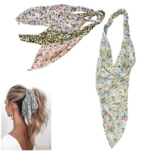 Diadema Para El Cabello En Estilo De Pañuelo Con Flores