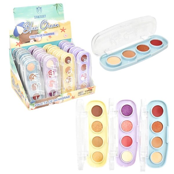 Sombra De Ojos Lucky Lily Blue Ocean 4 Colores