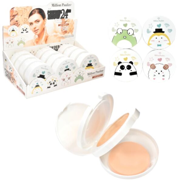 Polvo Compacto 2 En 1 Con Espejo Million Pauline Presentacion Blanca