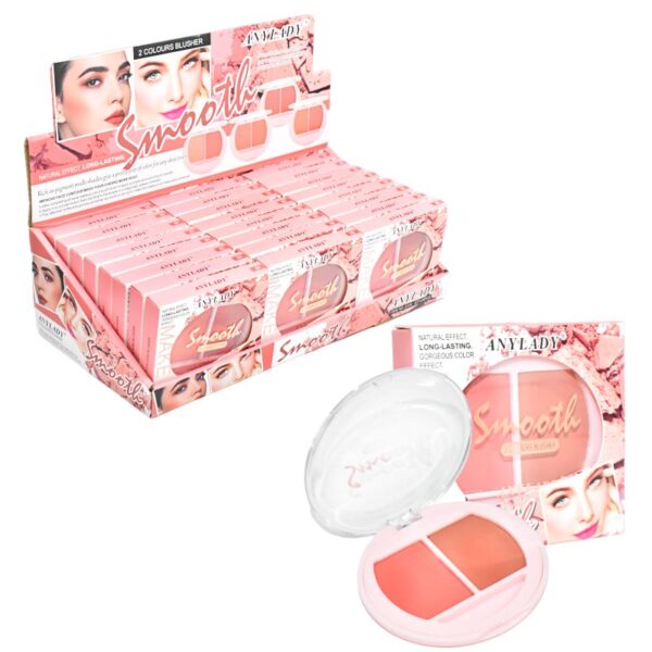 Duo De Rubor Anylady Smooth Caja Rosa Y Blanco