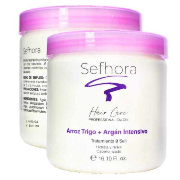 Tratamiento Intensivo Para Cabello Sefhora Arroz Mas Argán Tarro LOTE1