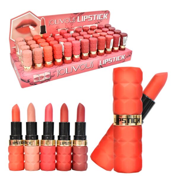 Labial Jolivus Con Franja Dorada Colores Surtidos