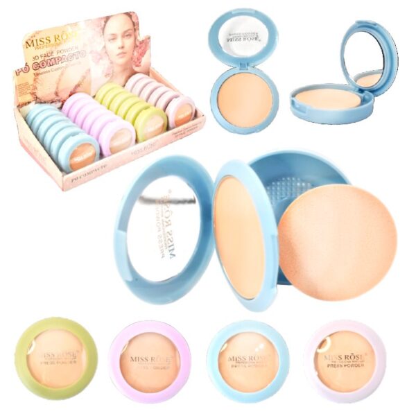 Polvos Compactos Presentación Circular  3D Face Powder 4 Tonalidades