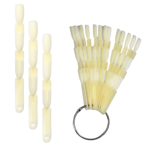 Kit de exhibidores con forma ovalada y color blanco para uñas - Imagen 2