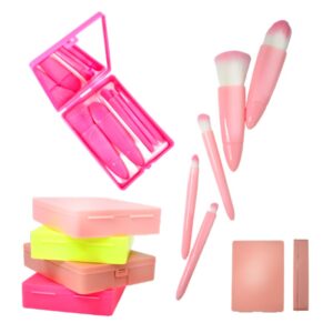 Kit de 5 Brochas con Estuche Plástico con Espejo Incluido LOTE1