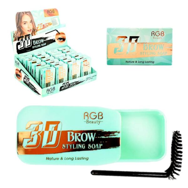 Jabon para ceja 3D RGB BEAUTY caja aqua
