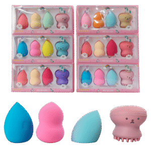 Kit de 3 esponjas y pulpito de lavado facial MEI QI LAM