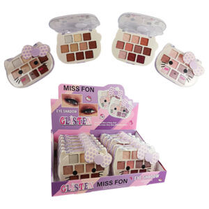 Paleta de Sombras de Colores para ojos Miss Fon con diseño de Hello Kity estuche lila